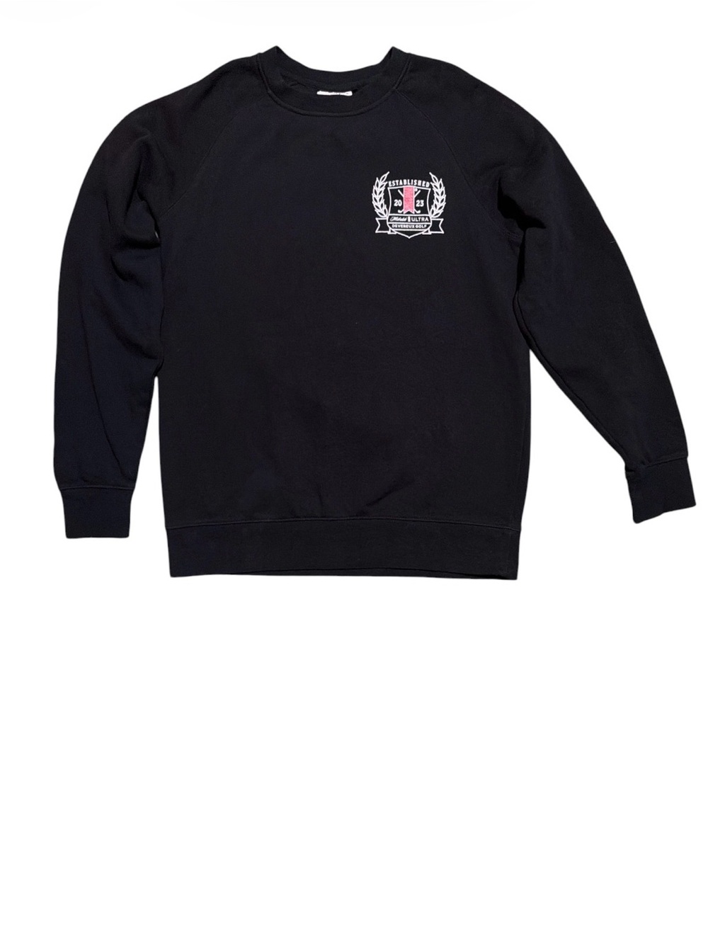 Devereux Golf x Michelob Ultra Crew Neck Sweatshirt Black Pullover size Medium